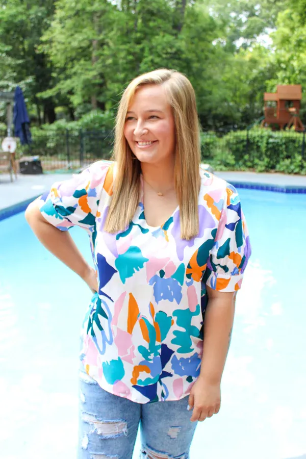 Abstract V-Neck