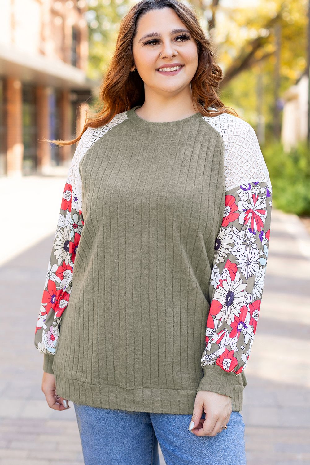 Textured Raglan Sleeve Top