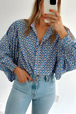 Blue Peacock Blouse