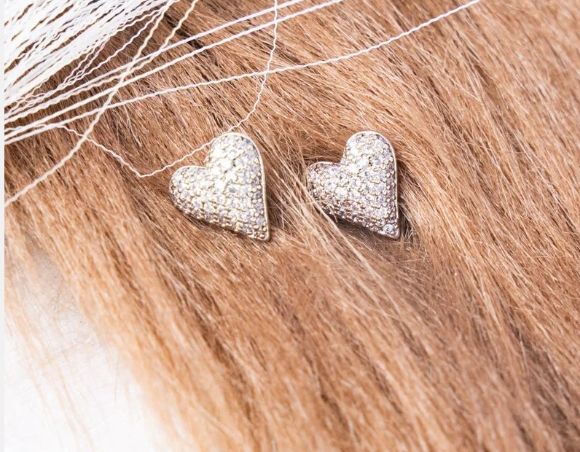 Sparkly Heart Studs