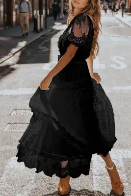 Black Lace Maxi Dress