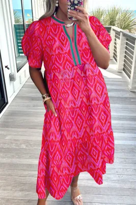 Print Contrast Dress