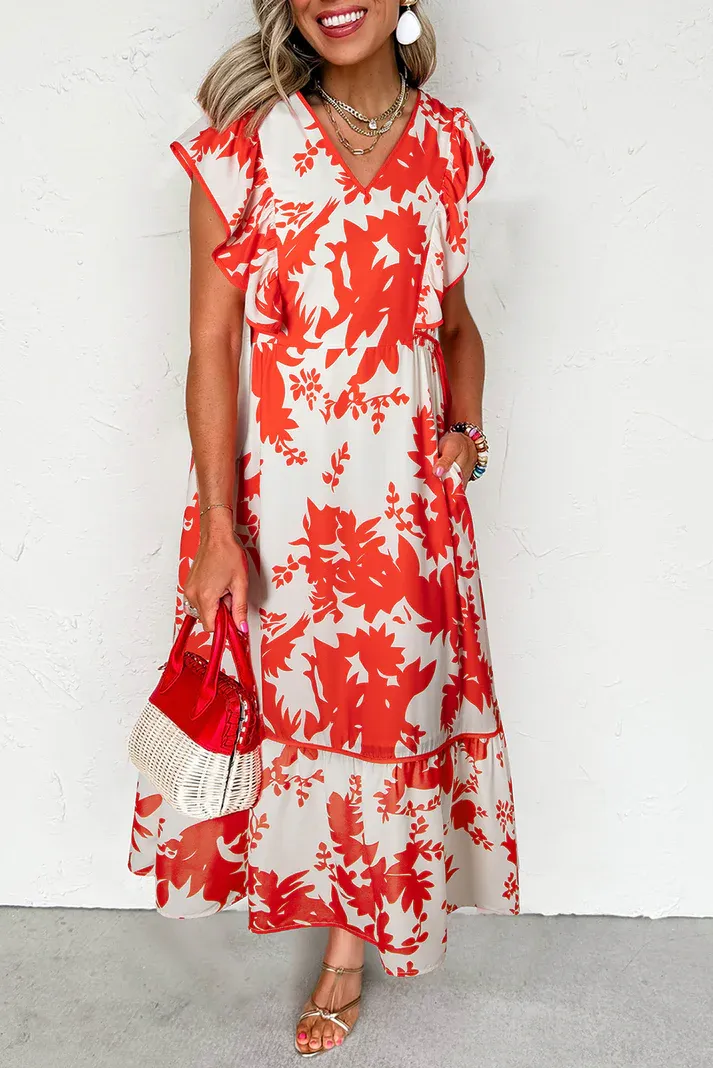 Red Floral Maxi