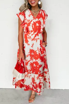 Red Floral Maxi