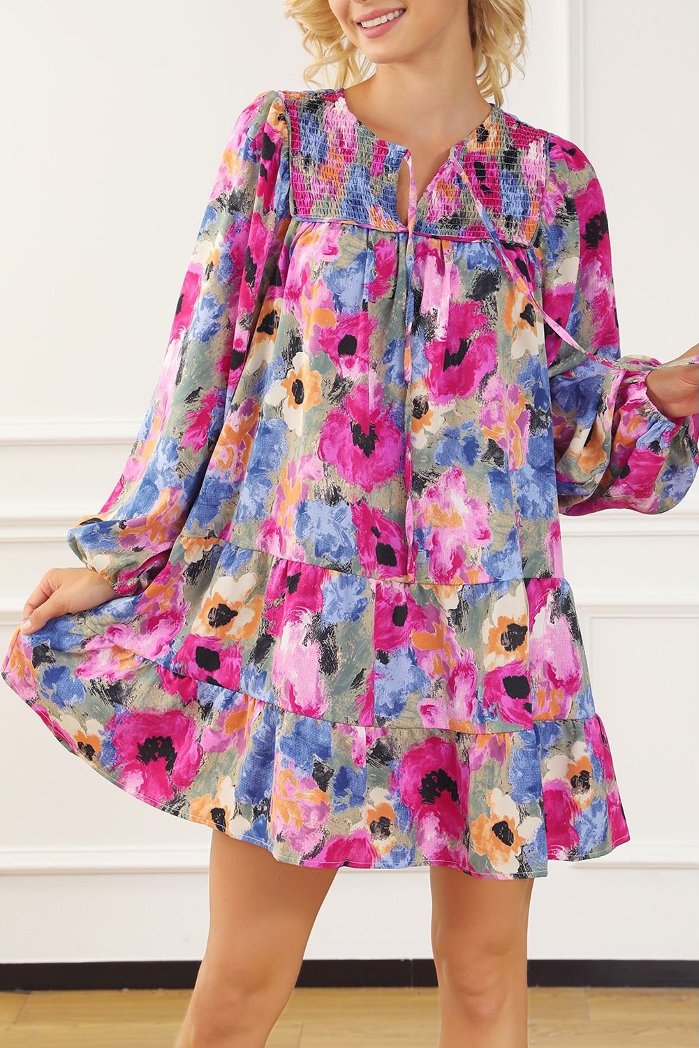Floral Bubble Shift Dress