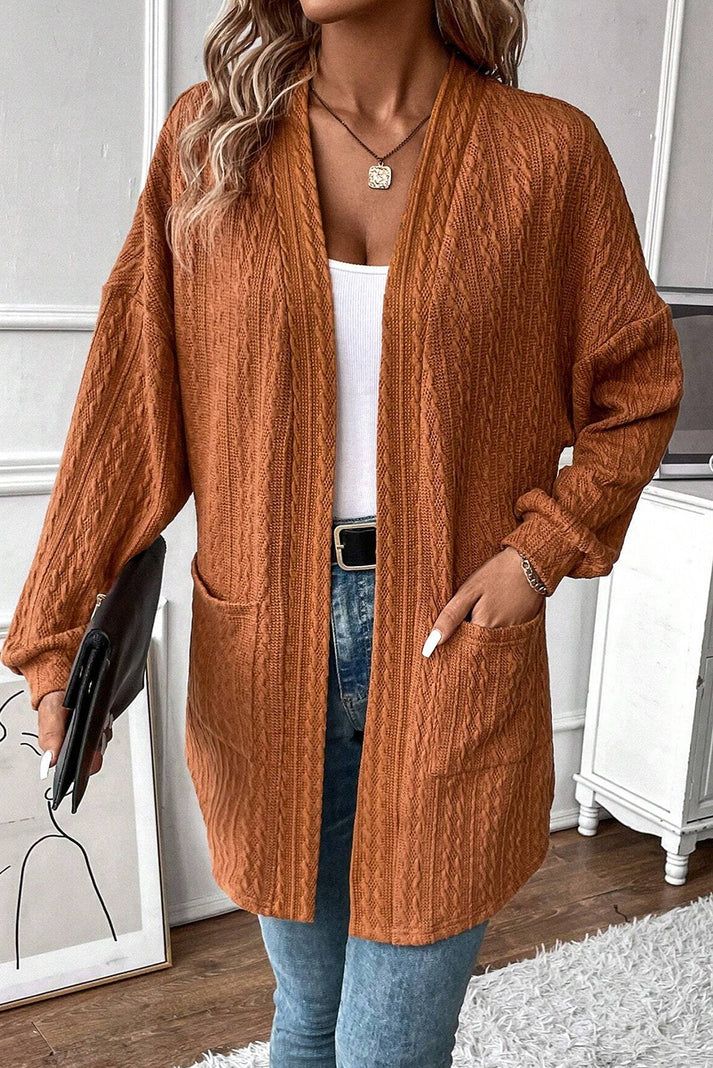Chestnut Textured Cardigan