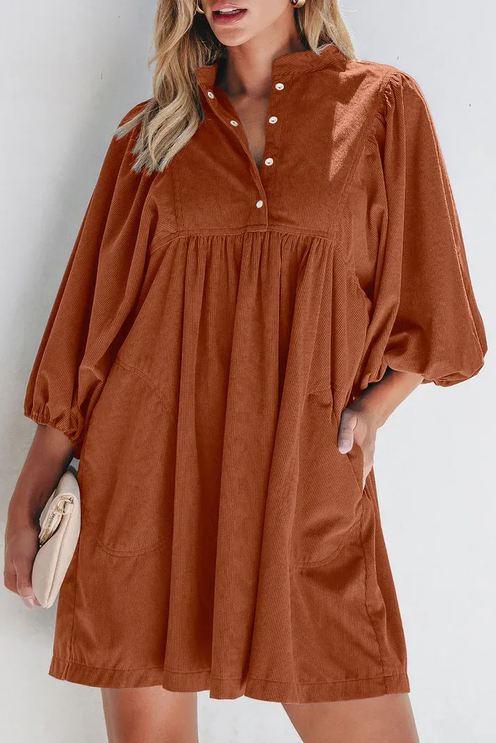 Rust Corduroy Dress