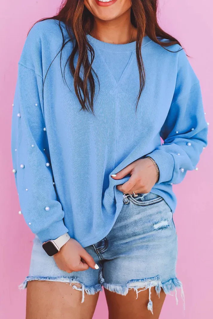 Blue Pearl Sleeve Pullover