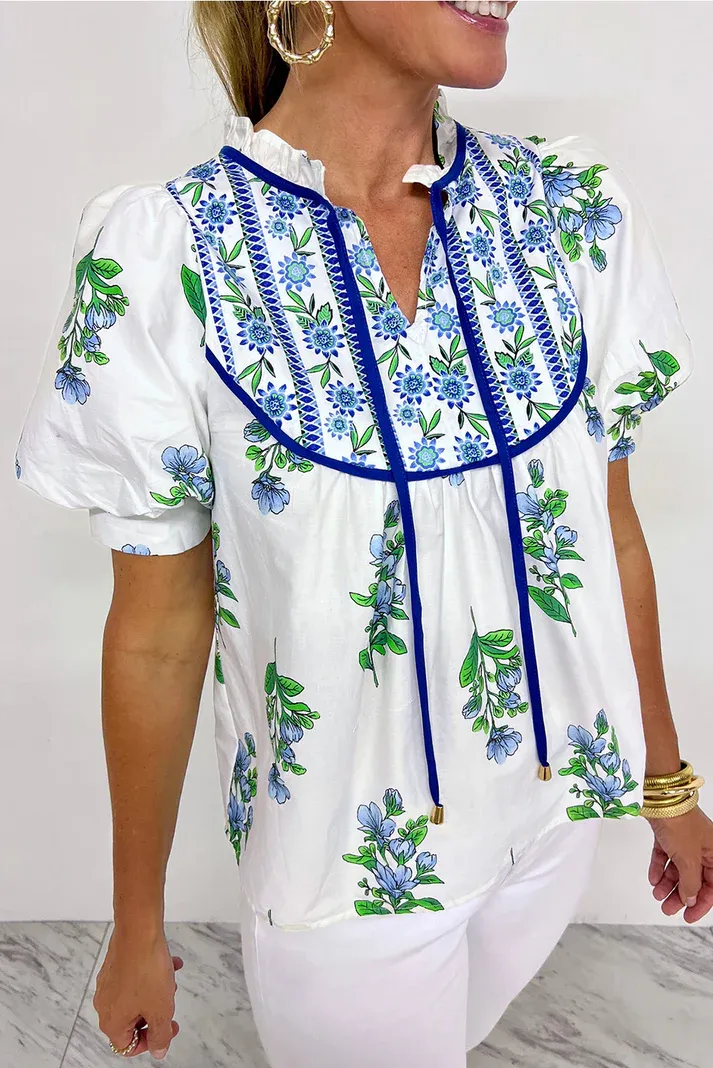 Floral Piping Blouse