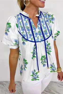 Floral Piping Blouse