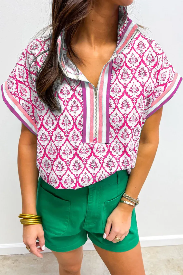 Western Print Summer Blouse