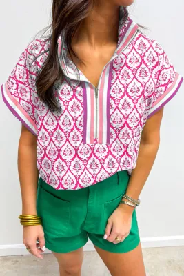 Western Print Summer Blouse