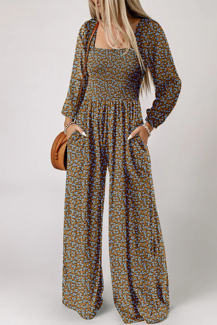 Floral Smocked Jumpsuit