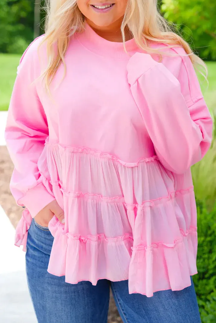 Pink Tiered Blouse