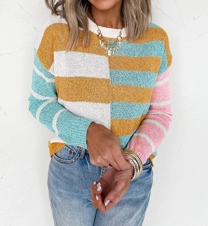 Gold Colorblock Sweater
