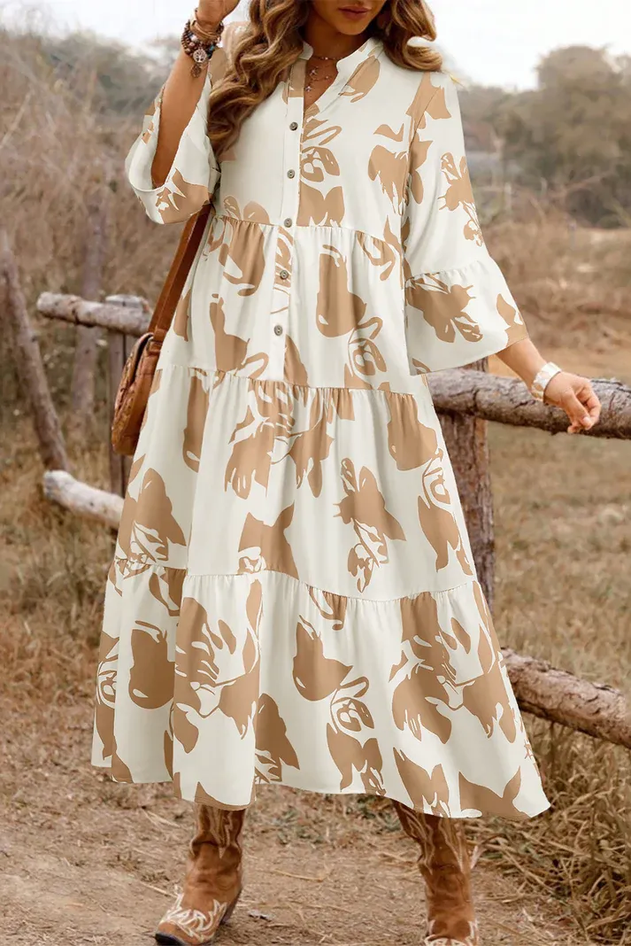 Khaki Floral Dress