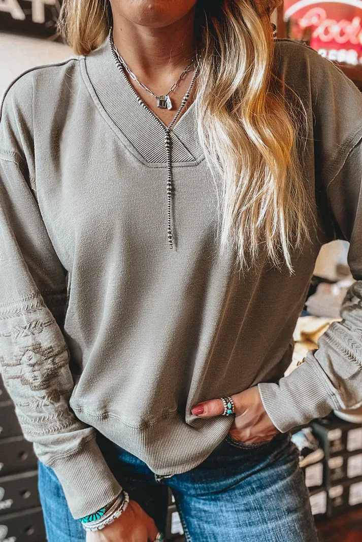Aztec Sleeve Western Top