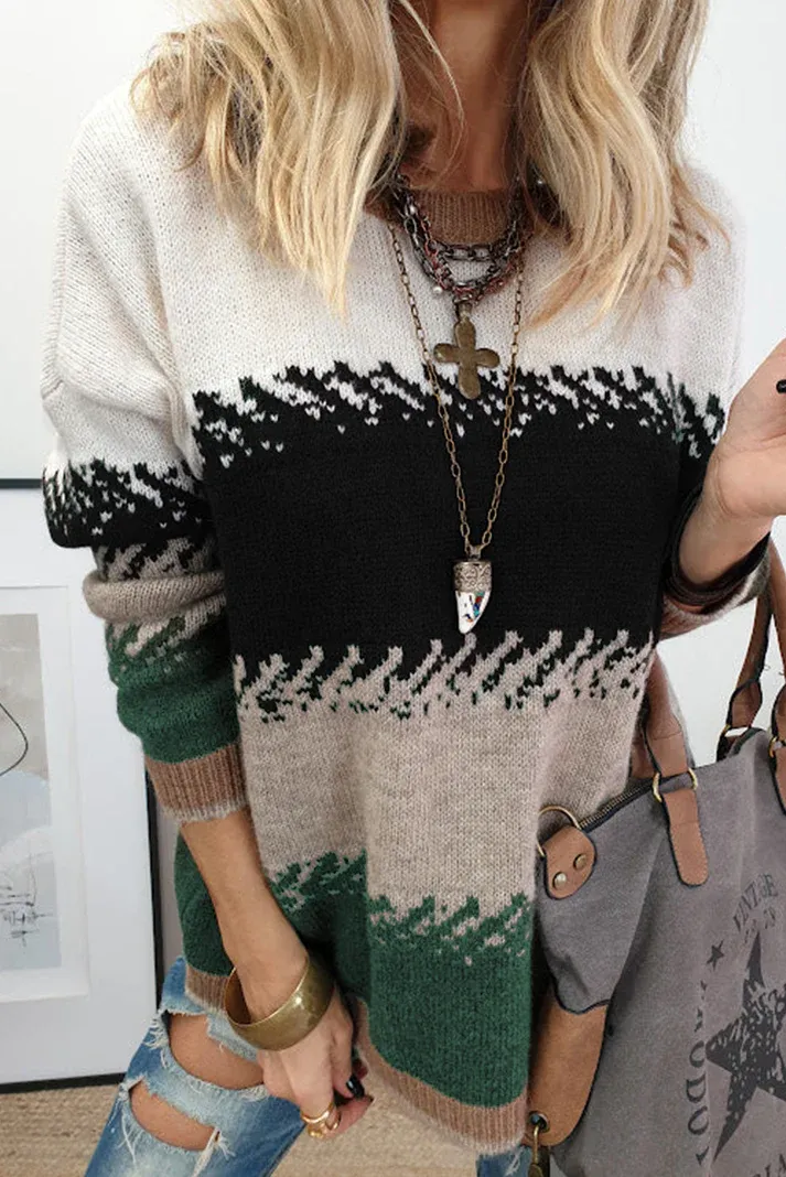 Black Colorblock Sweater