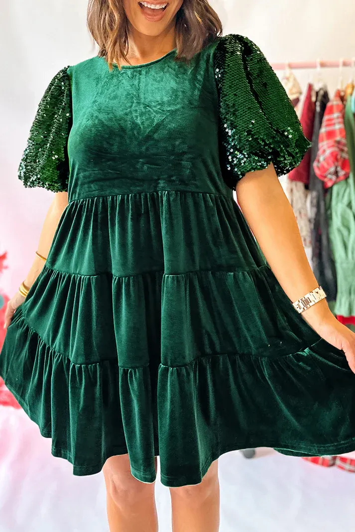 Evergreen Sequin Dress