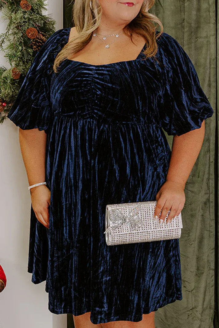 Navy Velvet Dress
