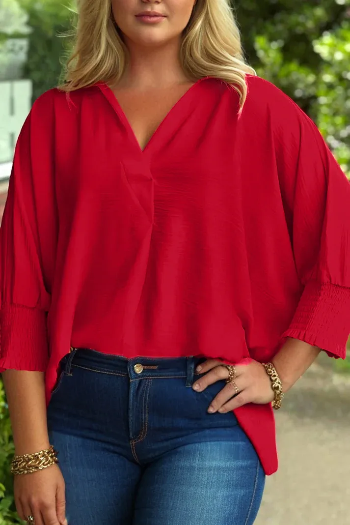 Red Tunic Blouse