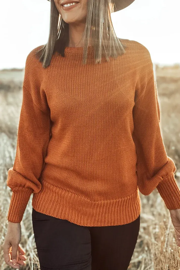 Gold Flame Ribbed Sweater