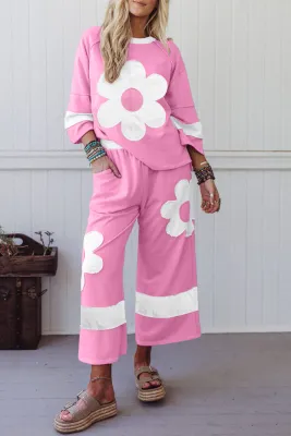 Flower Patched Raw Seam Set