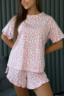 Pink Leopard Crew Set