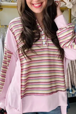 Pink Colorblock Sweatshirt