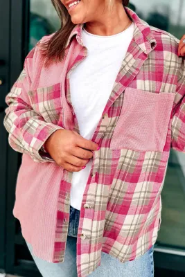 Pink Plaid Patchwork Top