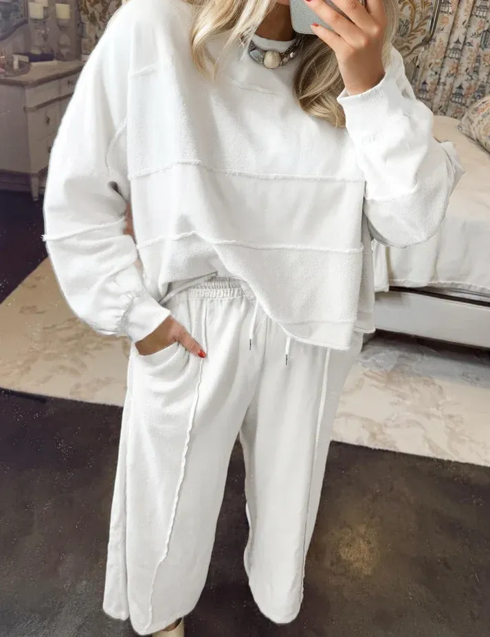 White Textured Raw Seam