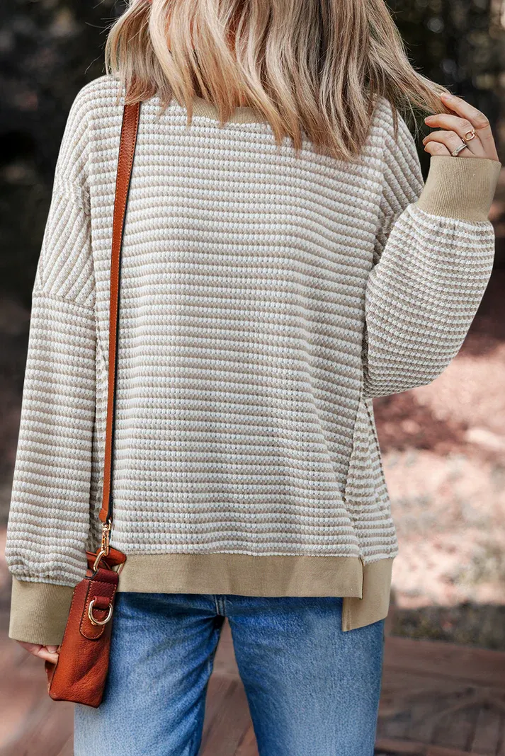 Stripe Ribbed Oversize Top