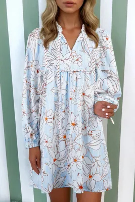 Brown Floral Mini Dress
