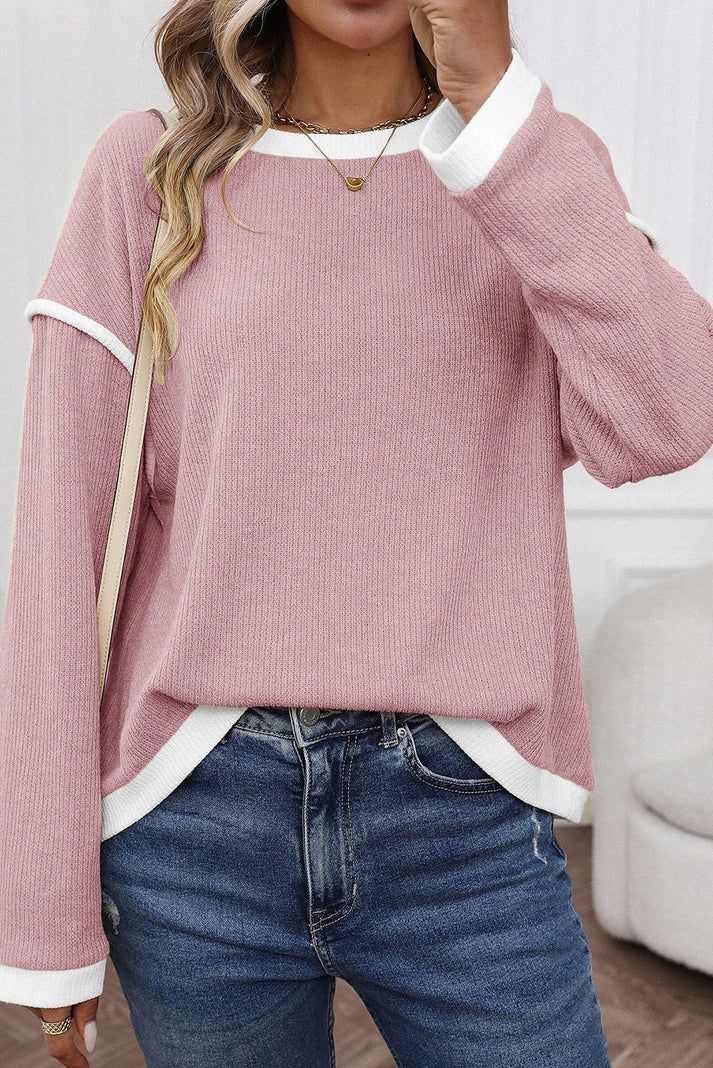 Contrast Loose Top