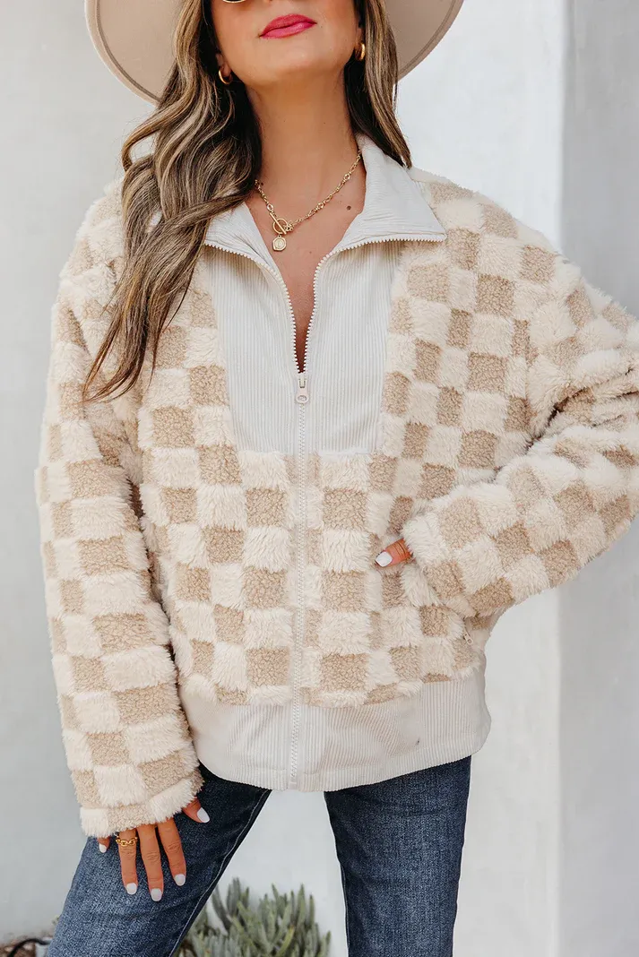 Khaki Sherpa Corduroy Jacket