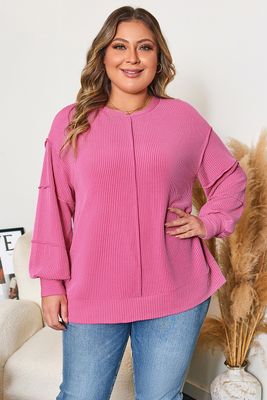Spiral Ribbed Exposed Seam Top