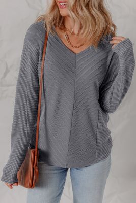 Sleet Chevron Texture Knit Top
