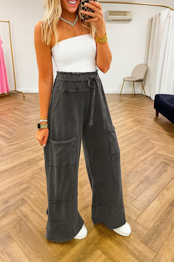 Mineral Wash Raw Hem Pants