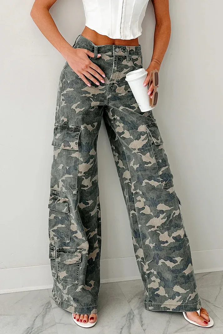 Green Camo Cargo Pants