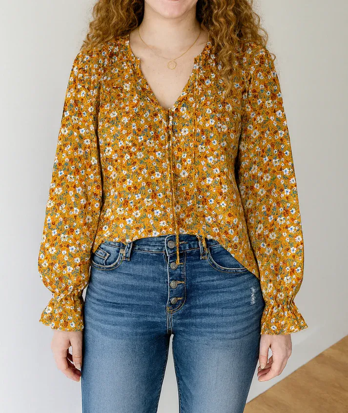 Boho Floral Bubble Blouse