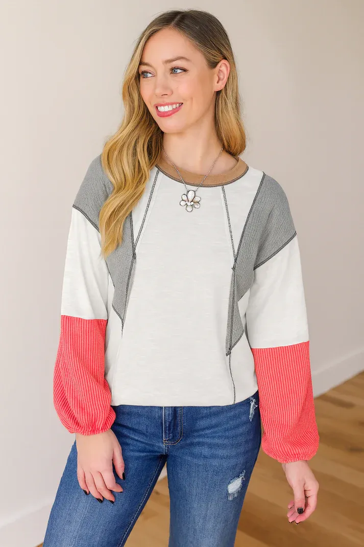 Mix Texture Patchwork Top