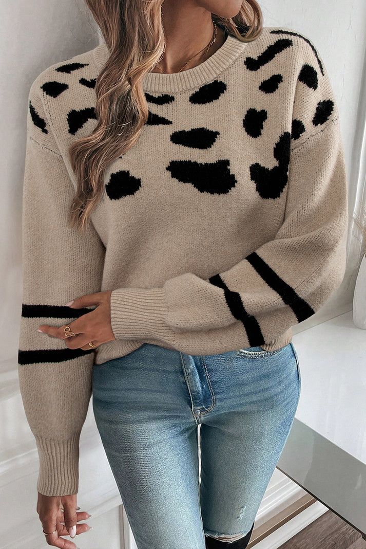 Leopard Drop Shoulder Sweater
