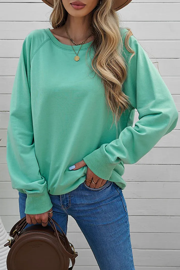 Mint French Terry Pullover