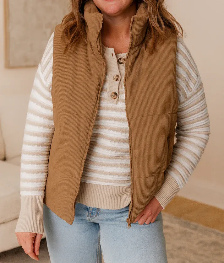 Corduroy Puffer Vest