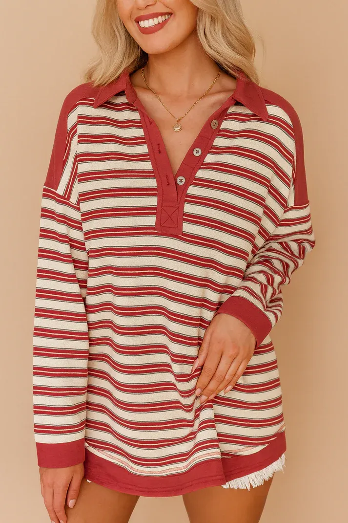 Red Striped Pullover
