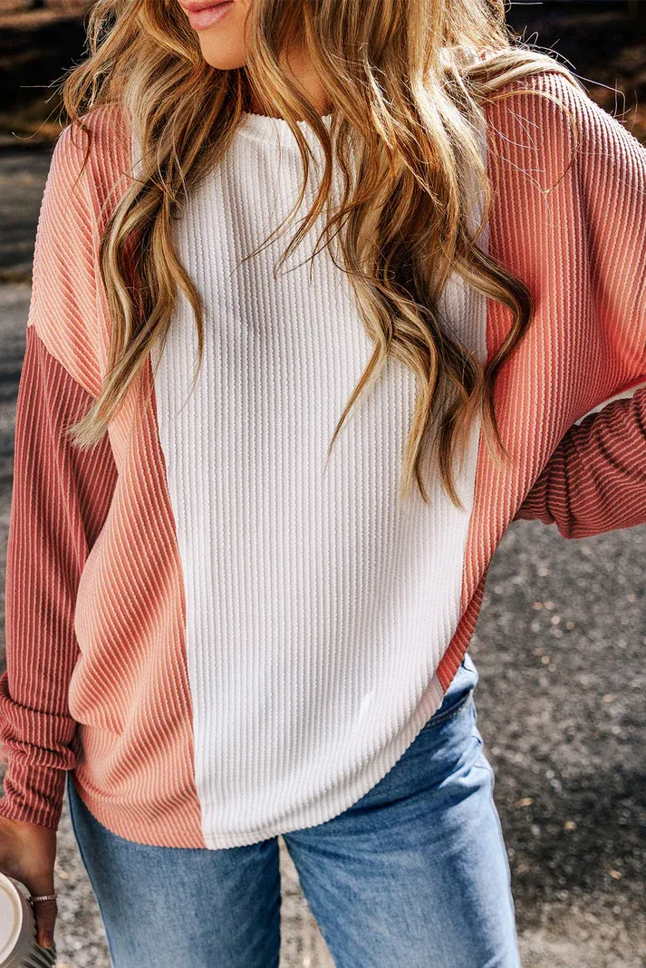 Chestnut Colorblock Corded Top
