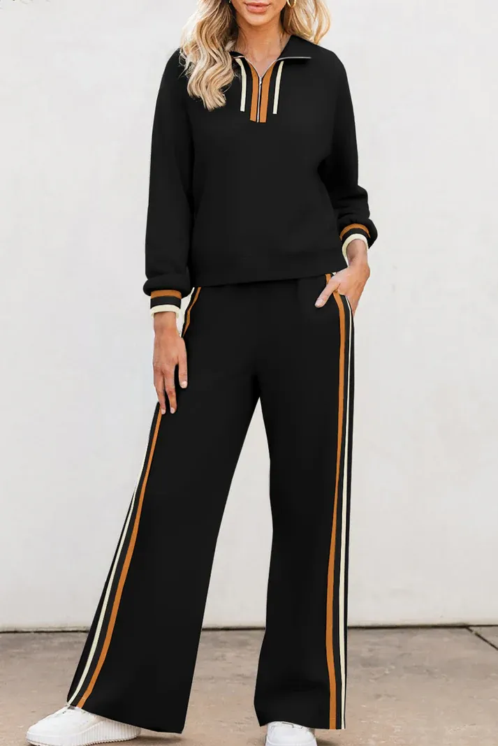Black Stripe Patchwork Set