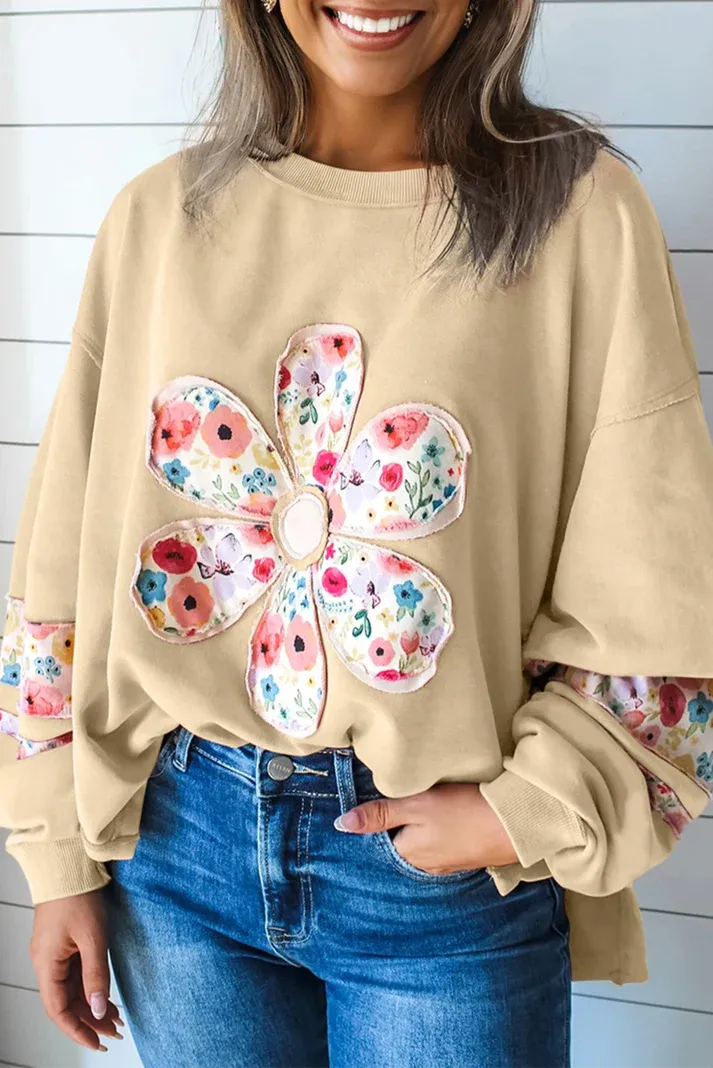 Floral Applique Baggy Top