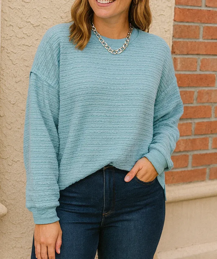 Blue Textured Top