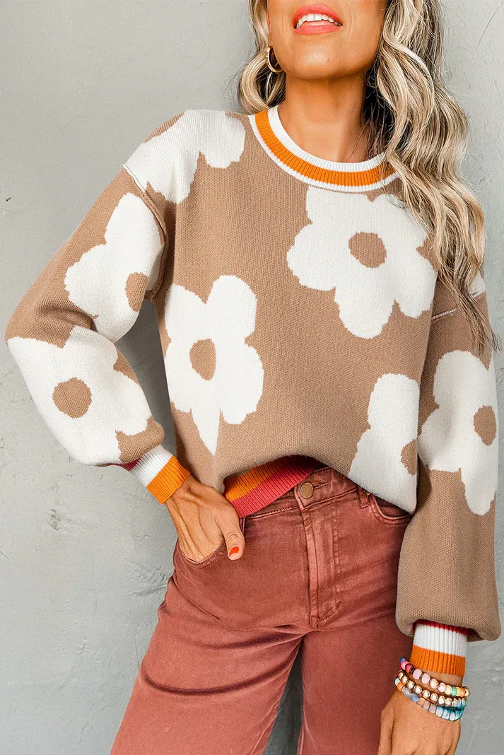 Big Flower Baggy Sweater